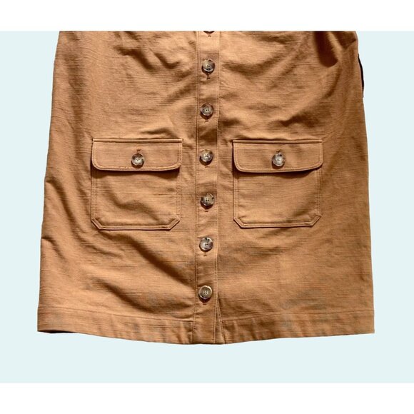 SEZANE Jackie Dress Shirtdress Tunic Camel Brown Tan Full Button Size 38 / 6 - Picture 3 of 8